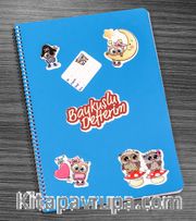 Bookinzi Okul Defteri - 80gr 70 yaprak  A4 Spiralli - Stickerli Baykuşlu Defter