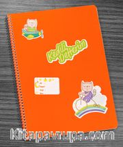 Bookinzi Okul Defteri -  80gr 70 yaprak A4 Spiralli - Stickerli Kedili Defter