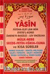 Yasin Mülk-Nebe-Secde-Fetih-Vakıa-Cuma ve Kısa Sureler Transkripsiyonlu Okunuşları ve Türkçe Mealleri ile Birlikte (Orta Boy) (Kod:Ayfa091)