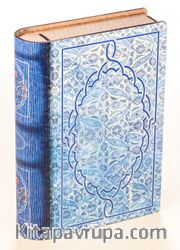Kitap Şeklinde Mıknatıslı Ahşap Akordeon Kutu - Çini Desen