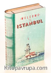 Kitap Şeklinde Mıknatıslı Ahşap Akordeon Kutu - İstanbul Nostalji