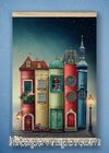 Full Frame Kanvas Poster - Fantastik Kitap Evler - WHITE FRAKE (FFW-KT04)
