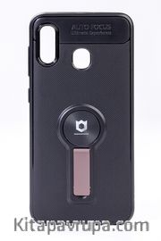 Telefon Kılıfı - Samsung Galaxy A20 - A30  - Mat Siyah - Gül Kurusu Ayaklı (TMS-053)