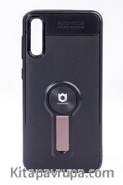 Telefon Kılıfı - Samsung Galaxy A50  - Mat Siyah - Gül Kurusu Ayaklı (TMS-058)