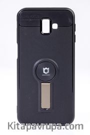 Telefon Kılıfı - Samsung Galaxy J6 Plus  - Mat Siyah - Dore Ayaklı (TMS-072)