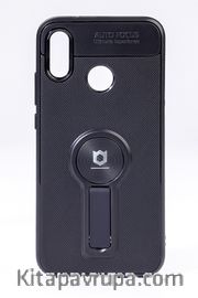 Telefon Kılıfı - Huawei P20 Lite   - Mat Siyah - Siyah Ayaklı (TMS-040)