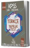 2020 KPSS Lise Önlisans  Türkçe Yaprak Test