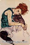 Dizlerini Kırmış Kadının Portresi / Egon Schiele Not Defteri